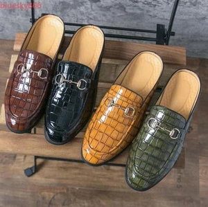 Sandalias sandalias planas sin cordones de cuero charol con punta redonda para mujer - Imagen 1 de 25