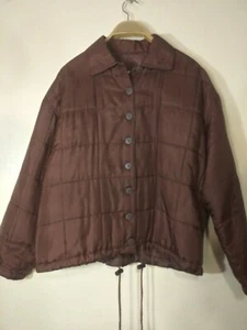 VINTAGE BOGARi STUDIO WOMENS SIZE L BROWN SILK COAT - Picture 1 of 6