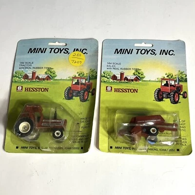 Mini Toys Inc 1/64 Scale Diecast & Plastic Hesston 4600 Square Baler And Tractor - Image 1 of 4
