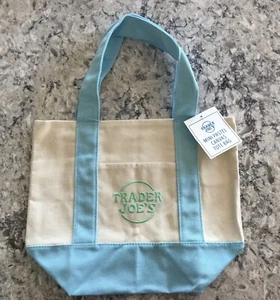 Bolso de Mano Trader Joe’s Mini Lona Azul Pastel Nuevo con Etiquetas - Imagen 1 de 1
