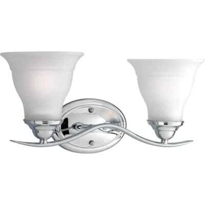 Progress Lighting Trinity 2-Light Chrome Traditional Bathroom Vanity Light - Image 1 of 4