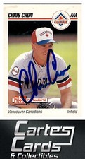 Chris Cron 1992  SkyBox Team Sets AAA #632 Canadians TTM/IP Signed Autographed