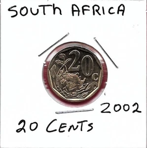 SÜDAFRIKA 20 CENT 2002 UNC SÜDAFRIKA, SÜDAFRIKA WAPPEN, BESCHRIFTET - Bild 1 von 2