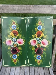 Narrowboat handpainted roses and castles 2 Door Panel Decals Stickers Transfers - Picture 1 of 11