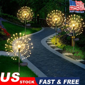 Solar Lights Outdoor Garden Firework Decor Waterproof Patio Pathway Lawn Yard US - Picture 1 of 11