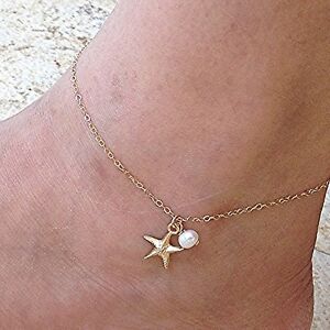 Beach anklet starfish anklet gold anklet ankle bracelet Summer foot jewel NEW 