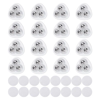 16 Stück selbstklebende Lenkrollen,360° drehbar (transparent,3 Stahlkugeln) - Bild 1 von 4