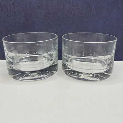 (2) Cuencos de condimentos Mikasa Crystal Cheers vidrio grabado difíciles de encontrar usados en excelente estado Foto 1 de 4