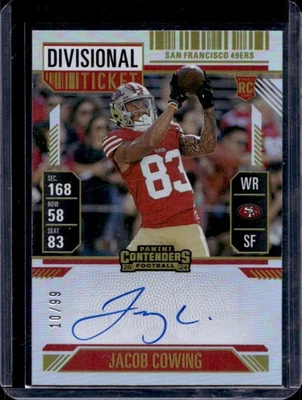 2024 Contenders Jacob Cowing Rookie Ticket Auto RC Divisional #10/99 49ers - Image 1 of 2