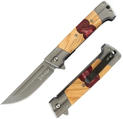 Cuchillo Plegable Asistido Elk Ridge 3.5" 3Cr13MoV Hoja de Acero Mango de Madera/Resina Foto 1 de 3