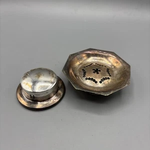 Silver Plate Coquillor Depose Butter Curler Press Vintage 2 Piece Set - Picture 1 of 8