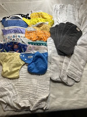 Cloth Diaper Cover Lot Alva Bum genius simple Inserts - Image 1 of 4