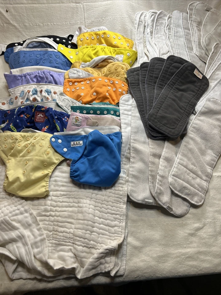Cloth Diaper Cover Lot Alva Bum genius simple Inserts - Image 1 of 4