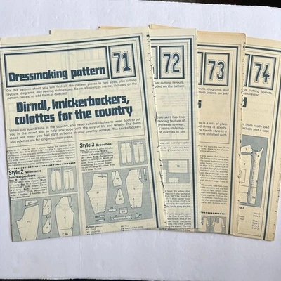 Vintage Designer Sewing Patterns Uncut Lot Of 4 Various Styles 70s - Image 1 of 4