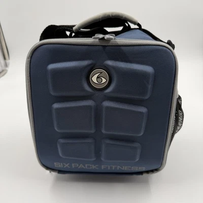 Paquete de seis bolsas refrigeradoras de almuerzo aisladas para manejo de comidas fitness para viaje azul gris Foto 1 de 4