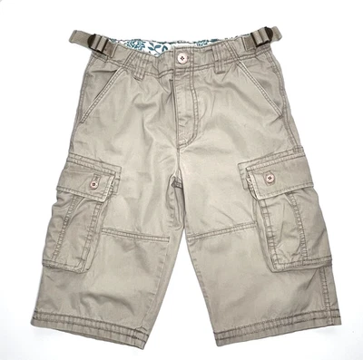 Mini Boden Cargo Pantalones Cortos Niños Talla 11 Bolsillos Cintura Ajustable Beige Entrepierna 12" Foto 1 de 4