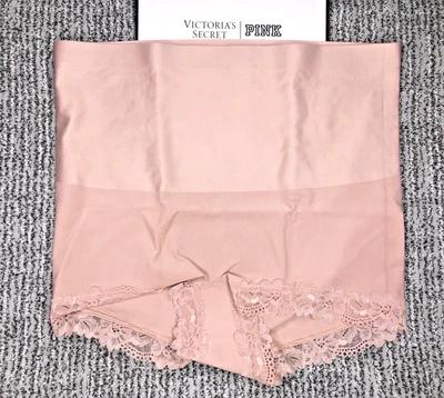 Victorias Secret Nuevo con Etiquetas Grande Beige Suave Brillo Boyshort Panty Prendas moldeadoras Encaje Foto 1 de 4