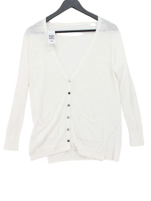 Pure Collection Women's Cardigan M White 100% Linen V-Neck Cardigan - Image 1 of 4