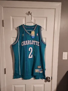 Adidas Hornets Larry Johnson Soul Swingman Hardwood Classics Jersey Sz Large NWT - Picture 1 of 3