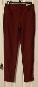 Chico's So Slimming Cranberry Brigitte Button-Hem Ankle Pants Sz 000 TALL(0) NWT - Picture 1 of 9