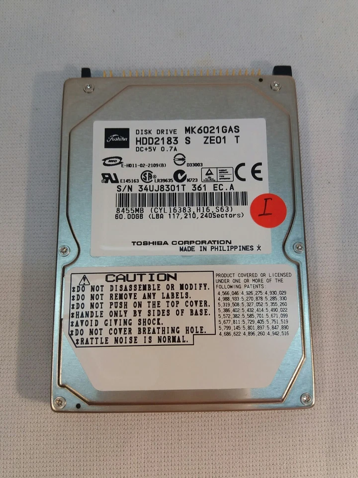 Toshiba 60GB 4200RPM 2.5" IDE ATA-100 Laptop Hard Drive MK6025GAS HDD - Image 1 of 2