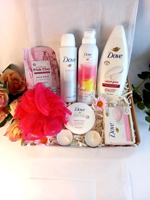 Luxury Dove Toiletries Pamper Hamper Ladies Gift Set Spa Box Mum Wife Girlfriend