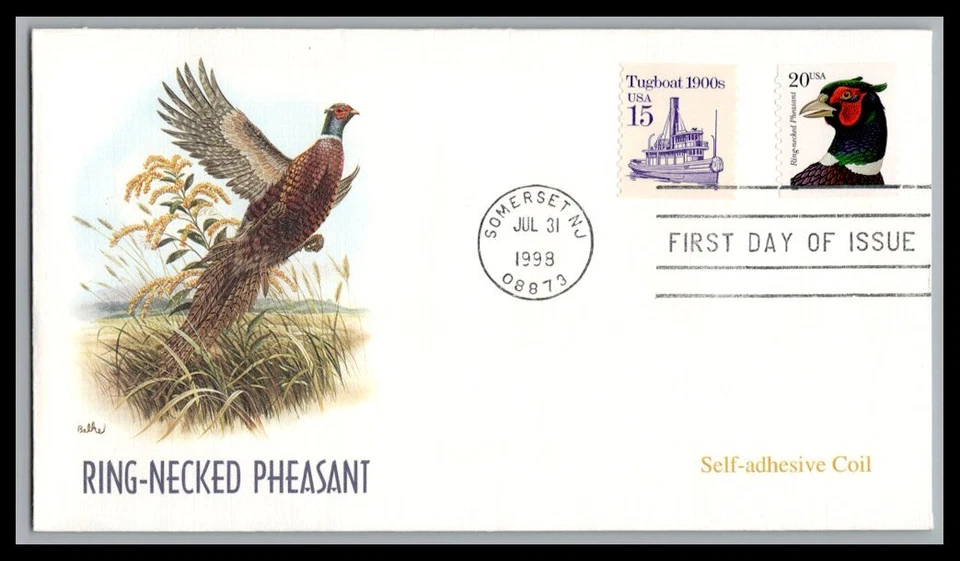 US FDC # 3055 20c Ring-Necked Pheasant Fleetwood   1998, 9p3251 - Image 1 of 1