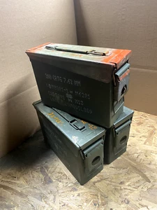 Ammo Can Box 3 Pack M19A1 30 cal 7.62 mm Military Surplus Grade 2 USA - Picture 1 of 14