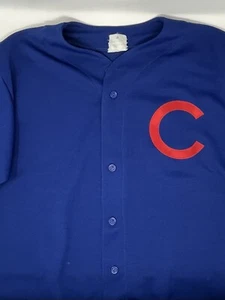 Vintage Chicago Cubs Majestic Blank Blue MLB Baseball Jersey (XL) - Picture 1 of 7