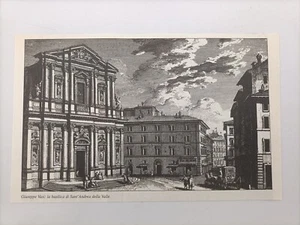 Clipping Illustrazione Roma Giuseppe Vasi Basilica Sant'Andrea della Valle - Imagen 1 de 1