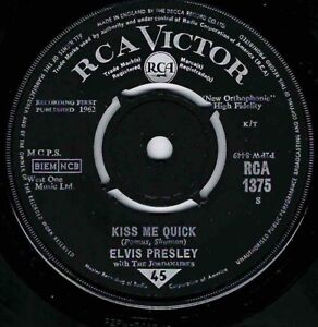 POP VINYL RECORDS - ELVIS PRESLEY - KISS ME QUICK - UK RCA