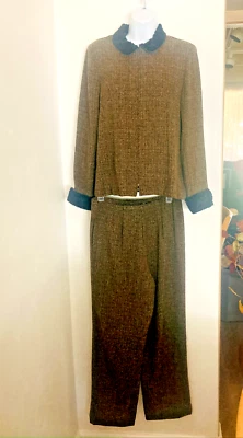 Worthington 2 Piezas Chaqueta Pantalones Traje Mármol Amarillo Negro Grande/talla 8 Foto 1 de 4