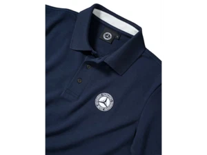 Classic Herren Polo Shirt ori Mercedes Benz Badge historischer Stern navy blau - Photo 1/2