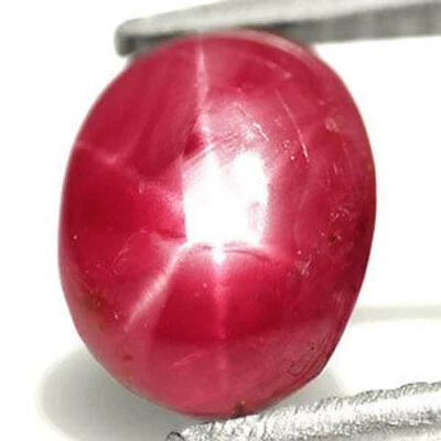 AIGS Certified KENYA Star Ruby 1.79 Cts Natural Untreated Deep Magenta Red Oval - Image 1 of 2