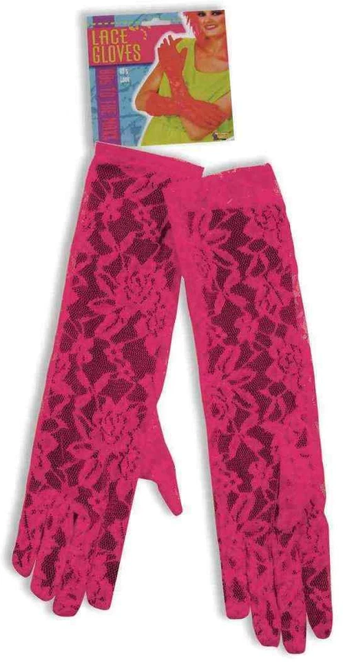 Guantes de Encaje Neón Años 80 Retro Elegante Disfraz Halloween Accesorio 3 COLORES Foto 1 de 1
