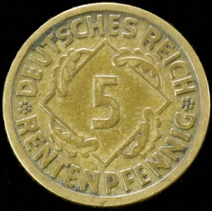 Deutschland (Weimar) 5 Rentenpfennig 1923 bis 1924 (Jahr wählen) (GLI-001) - Bild 1 von 2