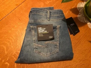 SILVER SUKI CURVY FIT MID RISE SKINNY DISTRESSED JEANS 33 X 29 NWT VERY NICE! - Picture 1 of 11