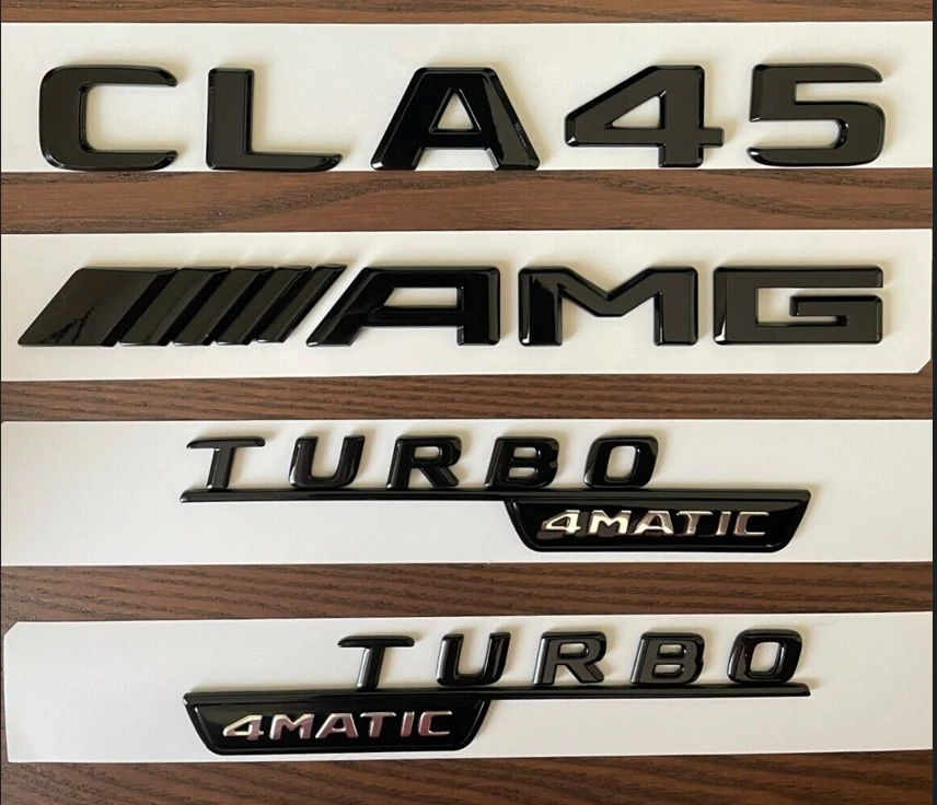 FORMERCEDES-BENZ CLA 45 AMG Turbo 4Matic maletero emblema trasero conjunto insignia negro brillante Foto 1 de 1