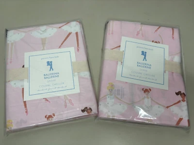 NUEVO Juego de 2 almohadas Pottery Barn Kids SHAMS bailarina rosa estándar algodón PBK Foto 1 de 4
