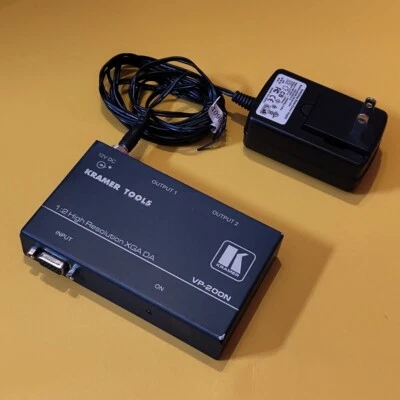 Amplificador de distribución UXGA de alta resolución Kramer VP-200N 1:2 divisor VGA Foto 1 de 4