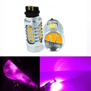 NEW 2x 12182 PW24W LED Front Turn Signal Bulb High Power Bright 15-SMD DRL Pink - Picture 1 of 9
