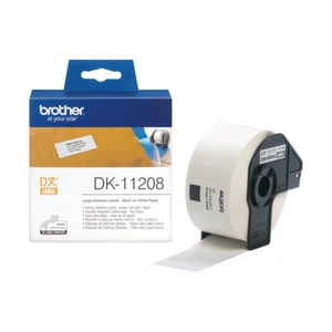 Brother DK-11208 Original Label Tape (38mm x 90mm) Black on White x 400 - Picture 1 of 1