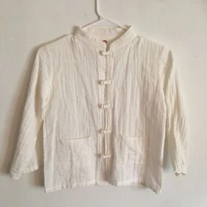 Boys Indian Influenced White Button-Up Cotton Shirt: Size 6 - Picture 1 of 8