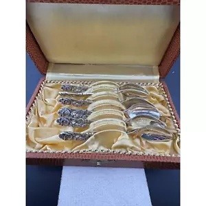 6 Stück Hildesheimer Rose 80% Silber Andenkenlöffel. - Bild 1 von 12
