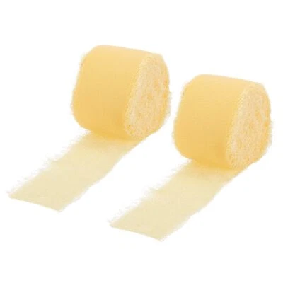 Cinta de gasa 1,5"x20 yardas cinta de seda de gasa amarillo claro cinta de seda para... Foto 1 de 4
