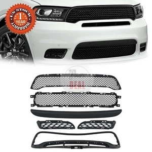 For 2018-2020 Durango SRT Front Upper Lower Fascia Applique Grille Black 6PCS - Picture 1 of 12