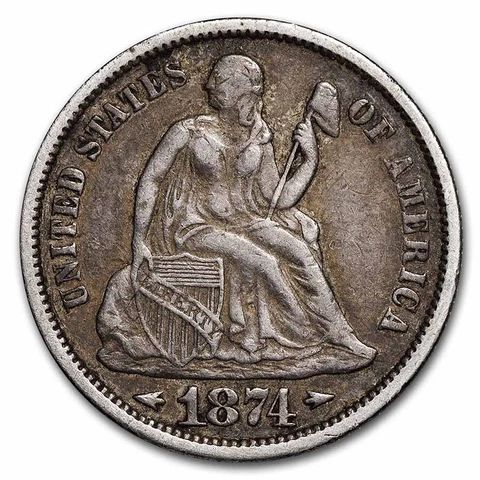 1874 Liberty Seated Dime XF - SKU#263815 Cover