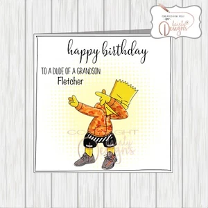 Personalised Bart Simpson Birthday Card Son Daughter Grandson Nephew Godson Dad - Picture 1 of 1