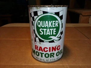Vintage Quaker State Racing Motor Oil 1 quart can 32 oz - Picture 1 of 11