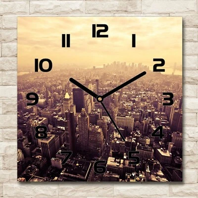Glass Wall Clock 30x30 Manhattan New York - Image 1 of 4